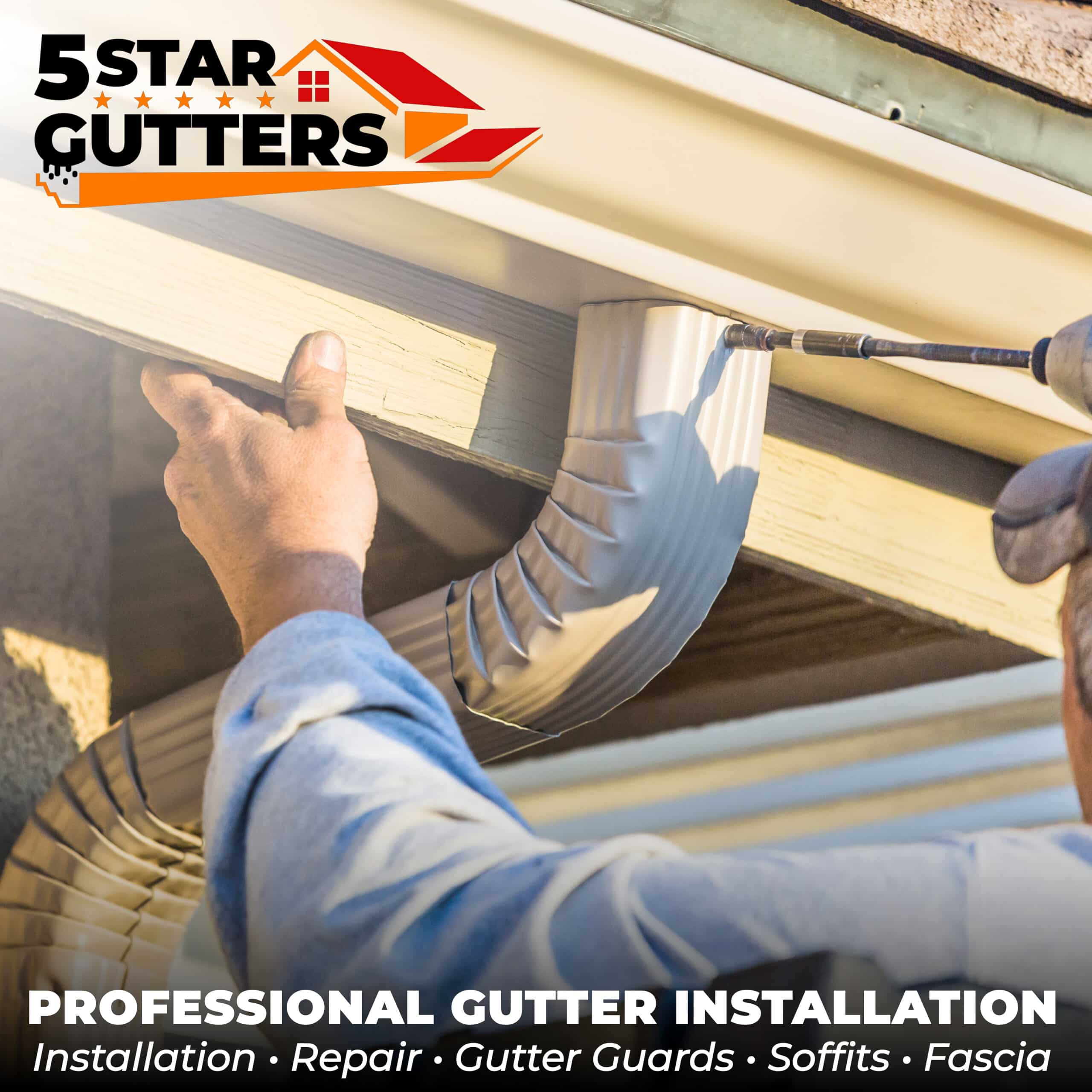 5 star gutters install seamless gutters, gutters guards, fascia, soffit repair and installation